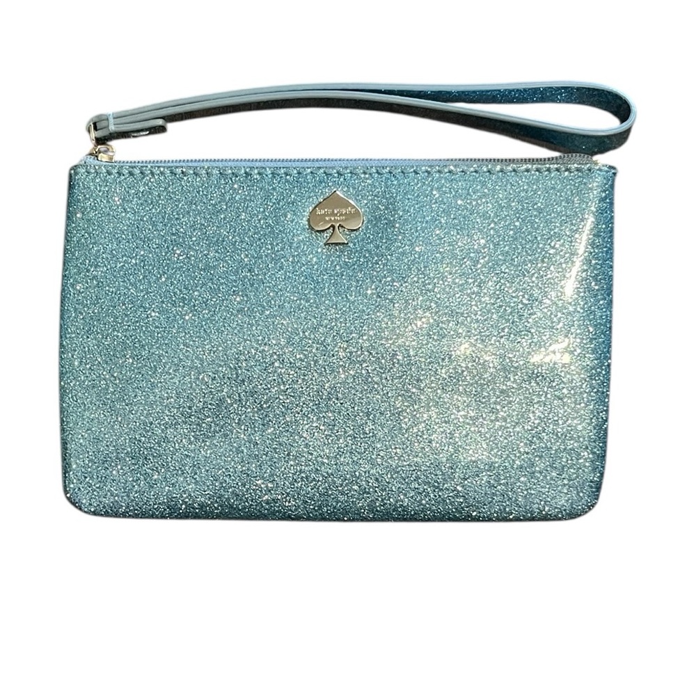 Kate Spade Blue Glitterbug Wristlet - shimmery